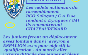 cadets et juniors à l'extérieur ....