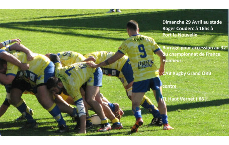 Barrage pour les 32° du Championnat de France
