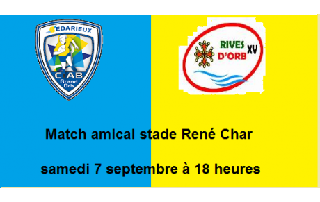 match amical à rené char samedi 7 septembre